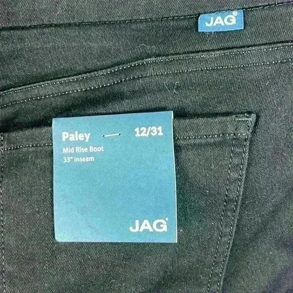 Jag Women’s Jeans Size 12/31 Black Mid Rise Boot Cut Pull-On NWT - Picture 4 of 10